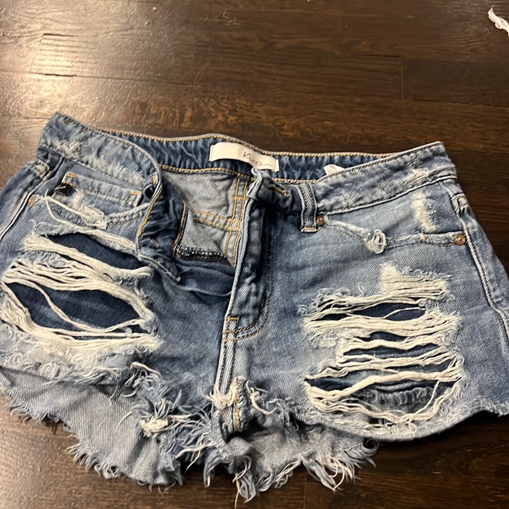 Ripped Denim Shorts